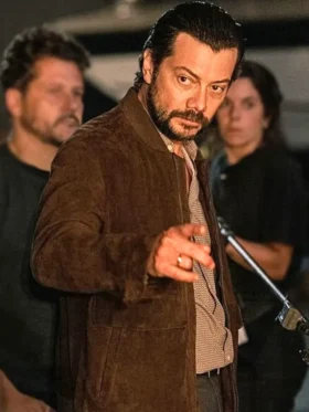 Two Graves S01 Álvaro Morte Brown Suede Jacket Side