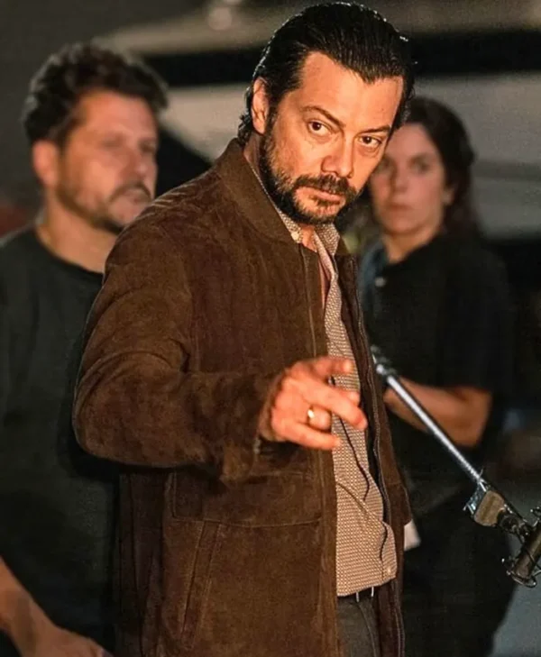Two Graves S01 Álvaro Morte Brown Suede Jacket Side