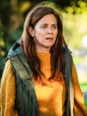Unforgivable Anna Friel Green Quilted Vest