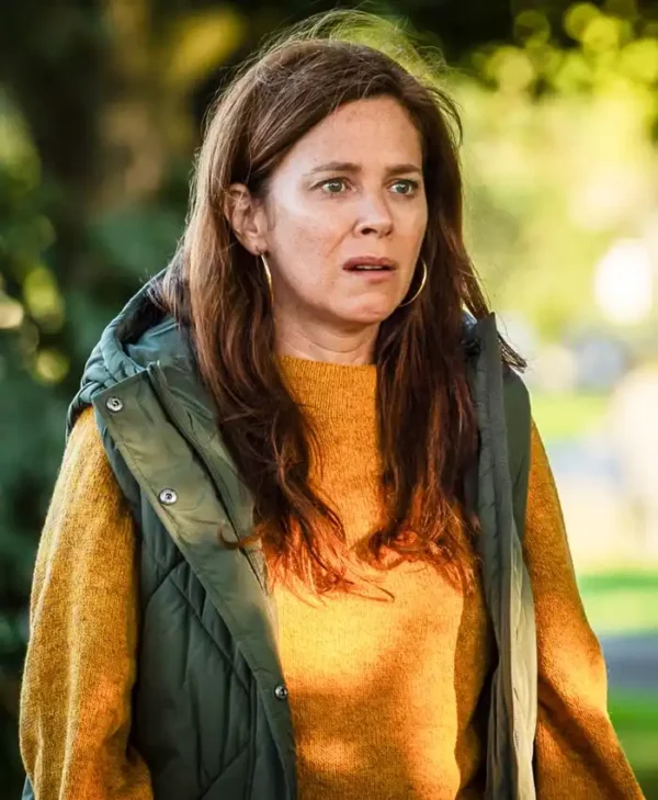 Unforgivable Anna Friel Green Quilted Vest