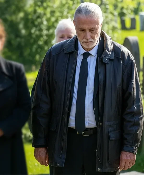 Unforgivable David Threlfall Black Leather Jacket Side