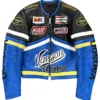 Vanson Leathers Genesis Blue Motorcycle Jacket Back