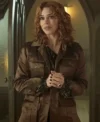 Wednesday S02 Billie Piper Brown Satin Jacket