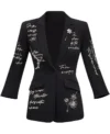 Women's Love Letter Black Blazer