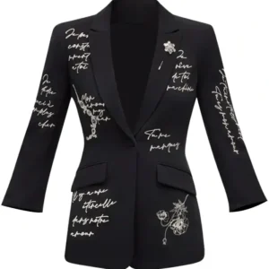 Women's Love Letter Black Blazer