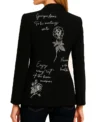 Women’s Love Letter Black Blazer Front
