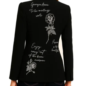 Women’s Love Letter Black Blazer Front