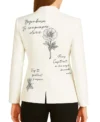 Women’s Love Letter Printed White Blazer Back