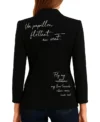 Women’s Printed Black Blazer Front