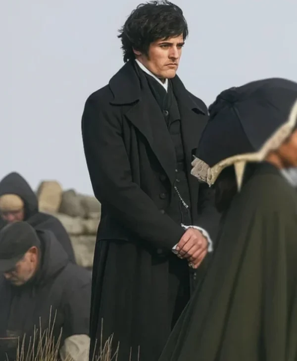 Wuthering Heights Jacob Elordi Black Coat Front