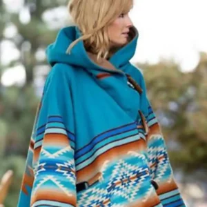 beth dutton blue poncho side look