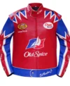 old spice red leather jacket