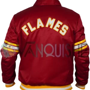 1980’s Calgary Flames Red Satin Jacket back