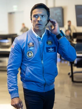 9-1-1 S09 Mark Consuelos Bomber Jacket Side