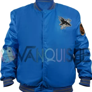 90s San Jose Sharks Blue Starter Jacket front