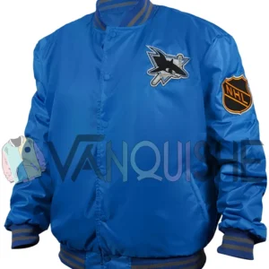 90s San Jose Sharks Blue Starter Jacket left