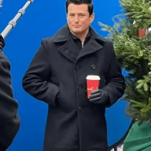 A Newport Christmas Wes Brown Black Wool Coat
