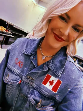 AEW All Out Renee Paquette Blue Denim Jacket