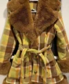 AEW Dynamite 2025 Paige Wooding Plaid Fur Coat Front Look