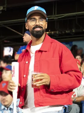 Abbott Elementary S05 Matthew Law Red Jacket Side