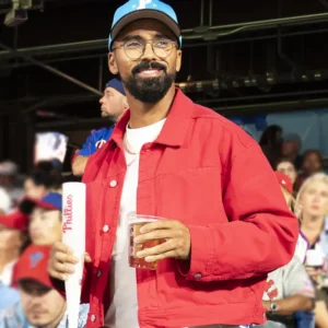 Abbott Elementary S05 Matthew Law Red Jacket Side