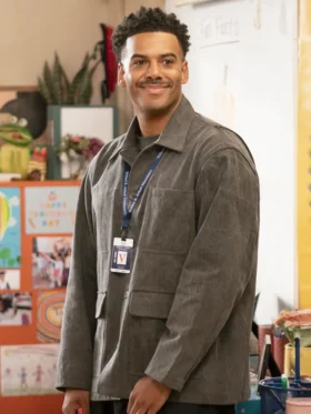 Abbott Elementary S05 Zack Fox Suede Leather Jacket Side