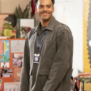 Abbott Elementary S05 Zack Fox Suede Leather Jacket Side