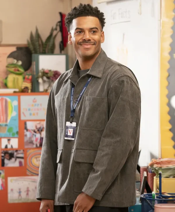 Abbott Elementary S05 Zack Fox Suede Leather Jacket Side