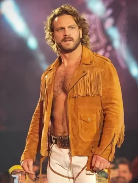 Adam Page Brown Fringe Suede Jacket Side
