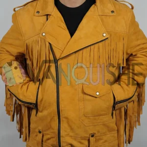 Adam Page Brown Fringe Suede Jacket front