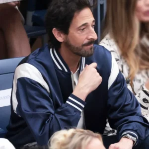 Adrien Brody Tennis Championships Blue Bomber Jacket
