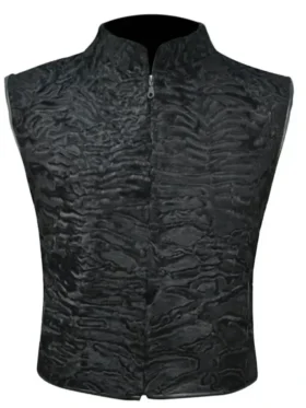 Alex Black Persian Lamb Fur Waistcoat Vest