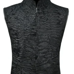 Alex Black Persian Lamb Fur Waistcoat Vest