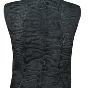 Alex Black Persian Lamb Fur Waistcoat Vest Back