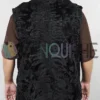 Alex Black Persian Lamb Fur Waistcoat Vest back