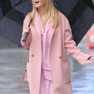 Amanda Holden Pink Wool Long Coat