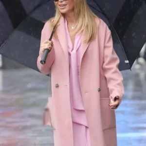 Amanda Holden Pink Wool Long Coat