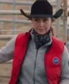 Amy Fleming Heartland Red Vest Front Look