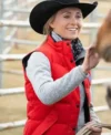 Amy Fleming Heartland Red Vest Front Look