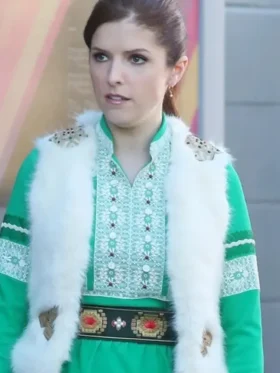 Anna Kendrick Noelle fur vest Front Look