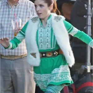 Anna Kendrick Noelle fur vest Front Look