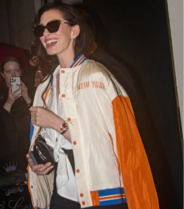 Anne Hathaway Knicks Jacket