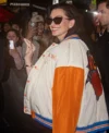 Anne Hathaway Knicks Jacket Back Look