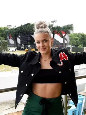 Anne Marie Black Jacket Front Look