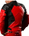 Armored Red and Black Deadpool Biker Jacket Back Look