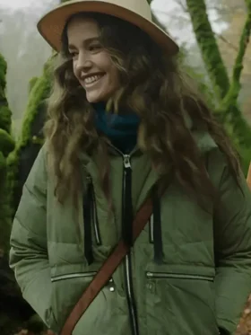 Ashley Newbrough Saving Christmas Spirit Green Hooded Jacket