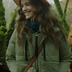 Ashley Newbrough Saving Christmas Spirit Green Hooded Jacket