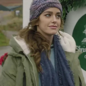 Ashley Newbrough Saving Christmas Spirit Green Hooded Jacket