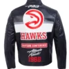 Atlanta Hawks Unisex Moto Black Leather Jacket