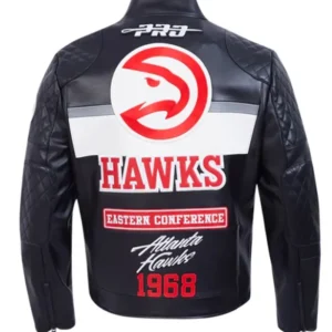 Atlanta Hawks Unisex Moto Black Leather Jacket